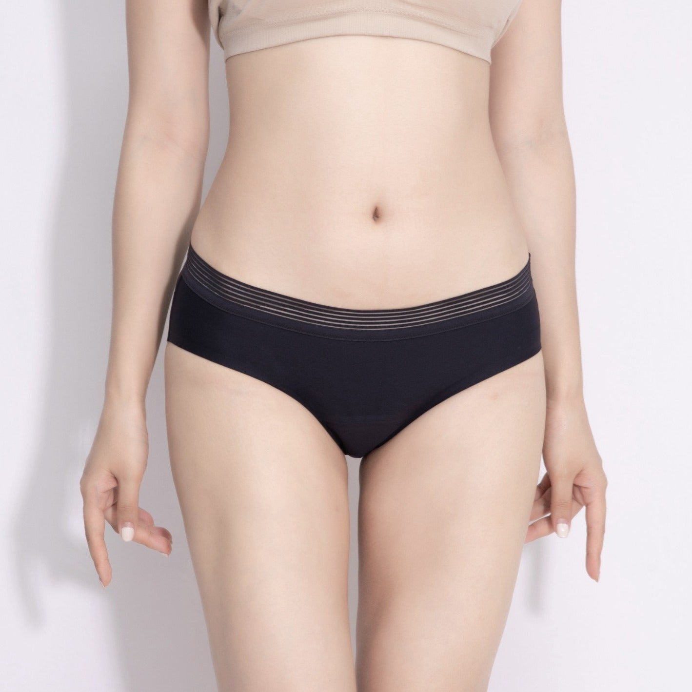 Qcmgmg Bikini Panties for Women Low Rise Solid Bikini Bottom Leak Proof  Menstrual Period Underwear Khaki 2XL